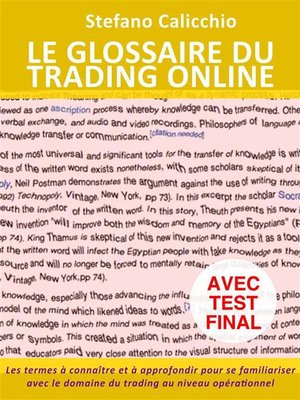 cover image of Le glossaire du trading online